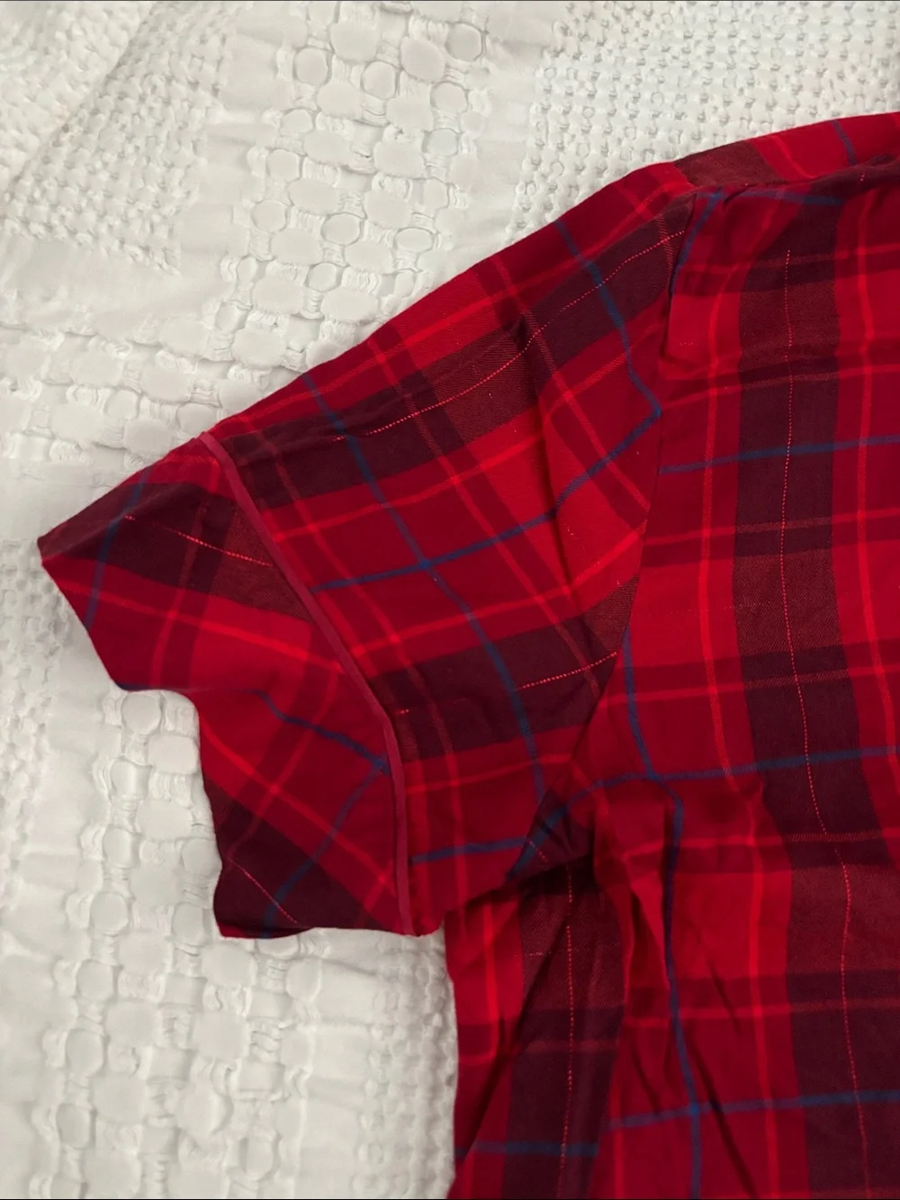 Victoria's Secret Red Plaid Short-Sleeve Pajama Set Size XL